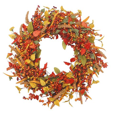 Vgia 22 Inch Artificial Fall Wreath Door Wreath Autumn Wreath Berry