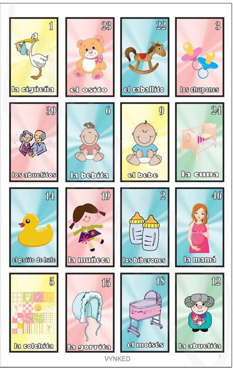 Baby Shower Loteria Printable Printable Bingo Cards