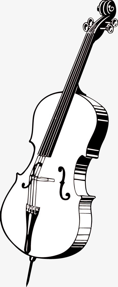 Cello Clipart Black And White