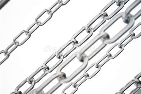 3d Illustration Metal Chains Metal Steel Chains Isolated On White