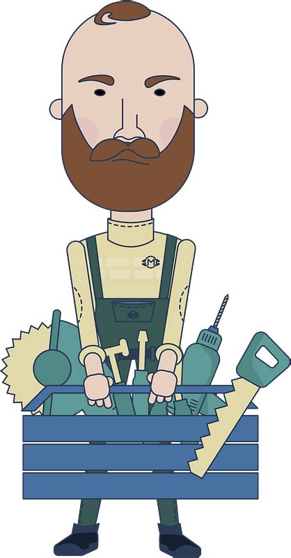 Handyman With Box Of Tools Clipart Free Download Transparent Png