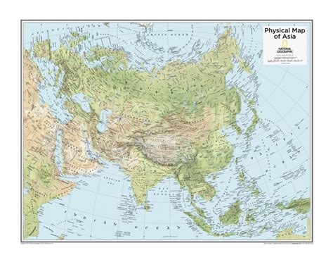 Asia Physical Map National Geographic Atlas Of The World