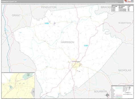 Harrison County Ky Wall Map Premium Style By Marketmaps Mapsales
