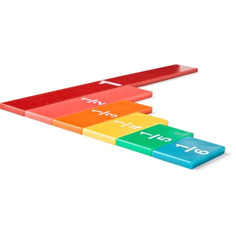 Hand2mind Plastic Rainbow Fraction Tiles Montessori Math Materials