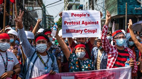Myanmar Coup Protests Thousands Peacefully Take To The Streets To