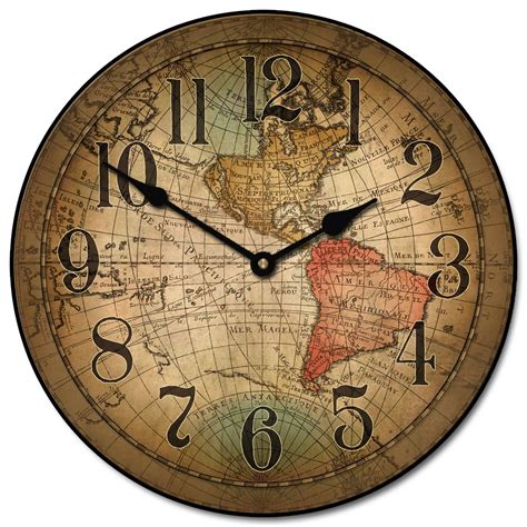Coronelli World Map Wall Clock By J Thomas 12 Wall Clocks