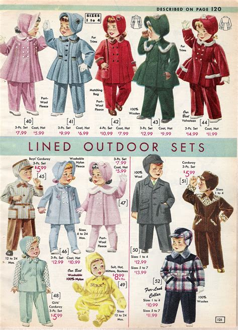 1957 1950s Baby Toddler Play Clothing Boys Girls Winter Enfants Vintage