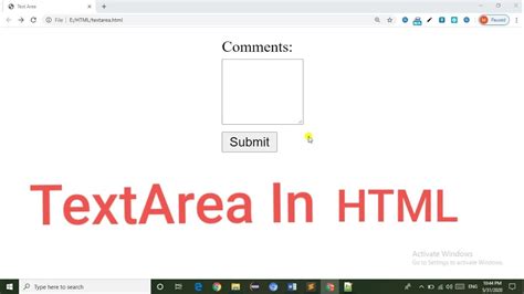 Textarea In Html How To Create Textarea In Html Youtube