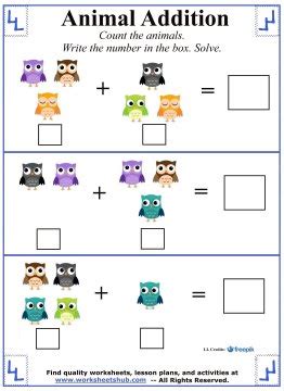 Kindergarten Addition Worksheets