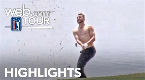 Check Out This Shirtless Golf Shot From The Water For Eagle Aussie Golfer