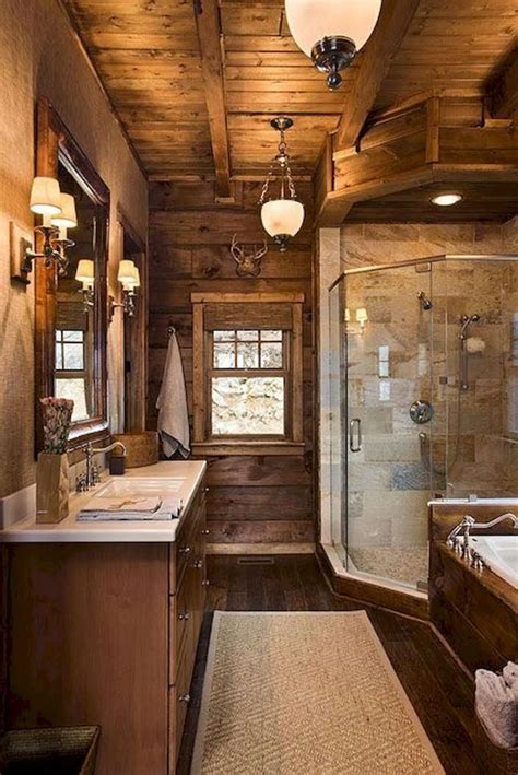 10 modern log cabin bathroom