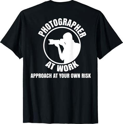photographer at work for photographers design on back t shirt clothing shoes