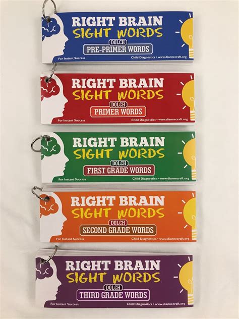 Right Brain 220 Dolch Sight Words Package Child Diagnostics