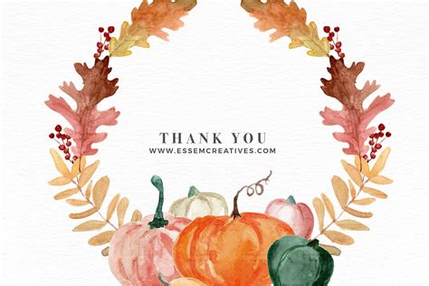 Watercolor Fall Leaf Wreath Clipart Rustic Thanksgiving Etsy