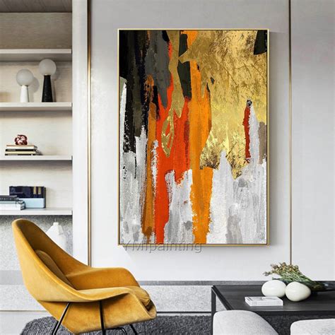 Acrylic Paintings On Canvas Black And Gold Abstract Original Etsy