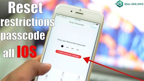How To Reset Restrictions Passcode Iphone All Ios Youtube