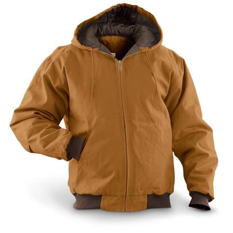 Cotton Duck Hooded Work Jacket Brown Duck 145286 Insulated Jackets
