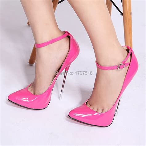 New Arrival Pu Patent Pump Extreme High Heel 16cm High Heel Women Shoes Sexy Fetish Metal Heels