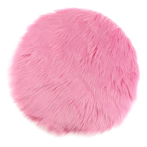 Round 30cm Sheepskin Hairy Carpet Faux Mat Fur Plain Fluffy Soft Small