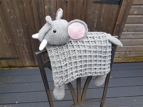 3in1 Safari Elephant Folding Baby Blanket Crochet Pattern Crafting