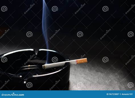 Lit Cigarette With Smoke Stock Image Image Of Person 96723887