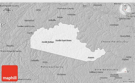 Gray 3d Map Of Amelia County
