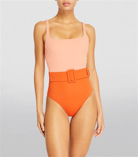 womens evarae orange two tone cassandra swimsuit harrods uk