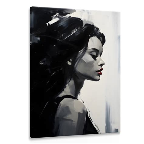 Obraz Do Sypialni Czarno Biały Portret Kobieta Usta Abstrakcja 30cm X