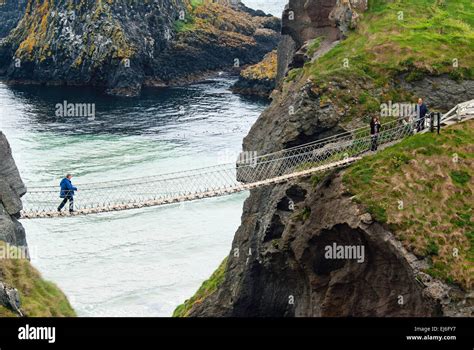 Carrick A Rede Rope Bridge County Antrim Northern Ireland Stock