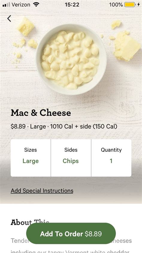 Panera Bread Large Mac And Cheese With Chips Mac And Cheese Food Panera Bread