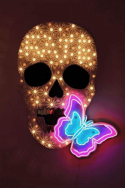 Neon Skull Skulls Lights Sugar Chris Sign