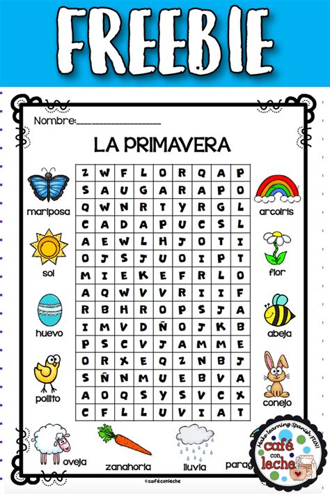 Spring Word Search Spring Words Spring Word Search Spanish Language