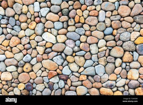 Colorful Pebble Stone Wall Texture Stock Photo Alamy