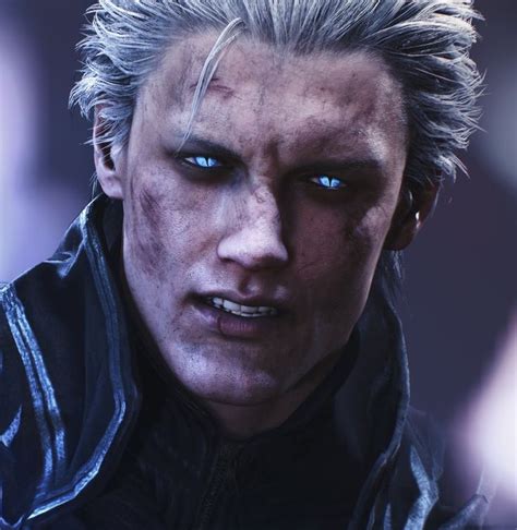 Character Art Close Up Of A Person With White Hair And Blue Eyes