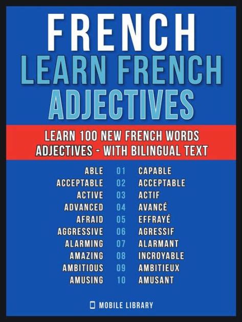 French Learn French 100 Words Adjectives Learn 100 New French