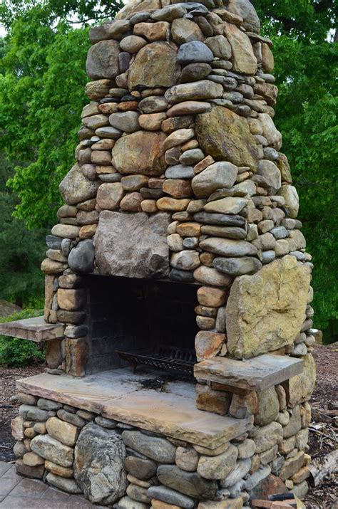 Outdoor Rock Fireplace Designs