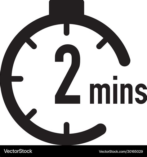 2 Minutes Timer Stopwatch Or Countdown Icon Time Vector Image