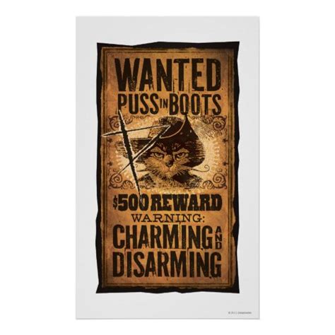 Wanted Puss In Boots Poster