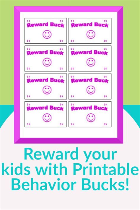 Printable Behavior Bucks Printable Reward Charts Reward Chart Kids