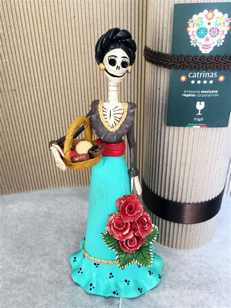 Catrina Mexicana Frida Kahlo Canasto 🦋 Catrinas Artesanía Y Cultura