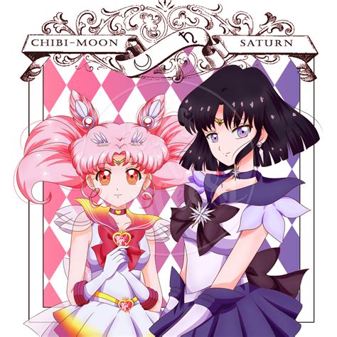 Sailor Chibi Moon And Sailor Saturn My Style By Emcee82 On Deviantart