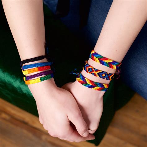 Wide Silk Rainbow Friendship Bracelet - Bracelets - Handmade Guatemalan Imports