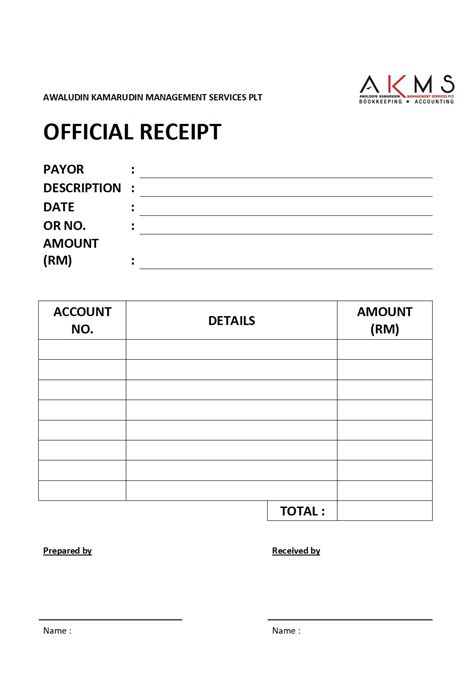 Contoh Resit Kosong Pdf Simple Receipt Template For Excel Thalia The