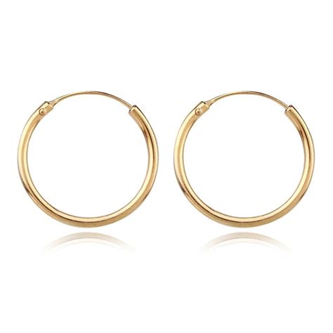 Dayoff European Circle Endless Earrings For Women Vintage Gold Color