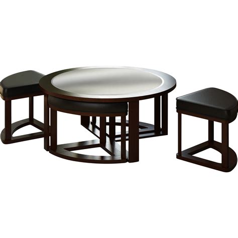 Dcor Design Belgrove Coffee Table With 4 Stools And Reviews Wayfair