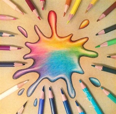 Colorful splash of water drawing. (finished) | Rainbow drawing, Color