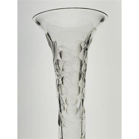 Abp Cut Glass Vase Signed Tuthill In Intaglio Vintage