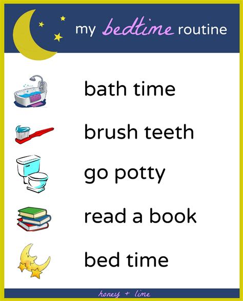 Free Printable Bedtime Routine Chart For Kids Artofit