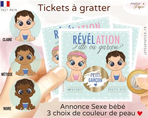 Ticket Carte Jeu à Gratter Personnalisé Annonce Sexe Du Bébé Etsy