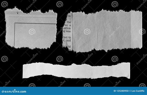 Torn Papers On Black Stock Photo Image Of Label Frayed 125280950